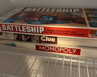 Board Games including Battleship, Clue and Monopoly