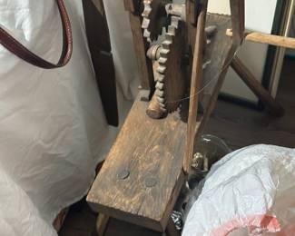 antique wooden yarn winder