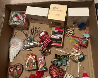 assorted vintage Christmas ornaments