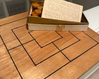 wooden Nine Men's Morris game set