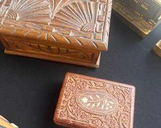 Hand-carved wooden boxes