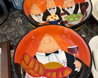 Certified International "Dinner Is Served" pasta serving bowls, designed by Tracy Flickinger