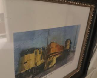 framed print of Union Pacific EMD E-series diesel locomotives