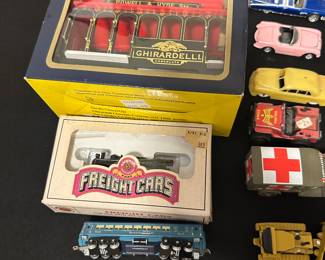 collection of die-cast toy vehicles