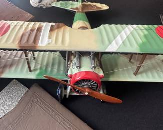 model of a SPAD S.XIII WWI French biplane fighter aircraft