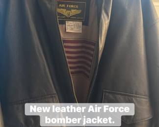 new leather Air Force bomber jacket
