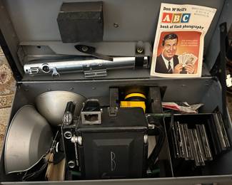 antique/vintage Graflex Speed Graphic camera in its original carrying case