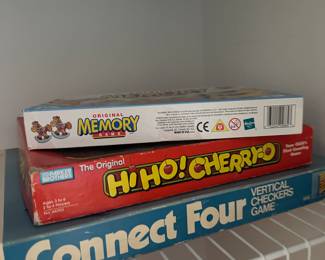 Board games, including Memory and Connect Four