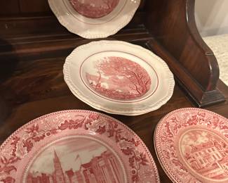 Johnson Brothers "Historic America Pink" transferware plates