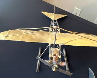 brass miniature model of an ultralight aircraft