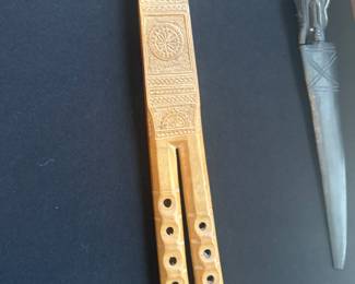 hand-carved Balkan double flute