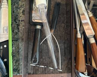 baster, cheese grater, silverware, and more