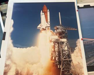 vintage NASA photograph of a Space Shuttle launch