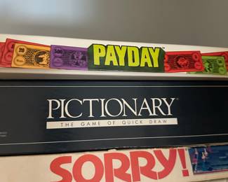 Board Games including Payday, Pictionary and Sorry