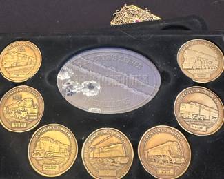 set of Model Railroader "Dream, Plan, Build" Collector's Series Railroad Locomotive Medallions