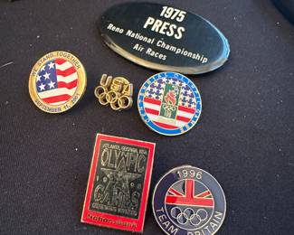 Olympic pins, Press Pins, National Championship pins, etc