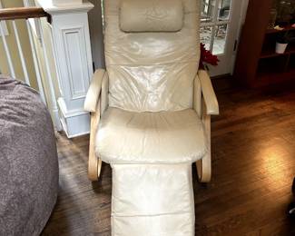 Leather recliner chair