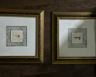 Pressed flower artwork pair