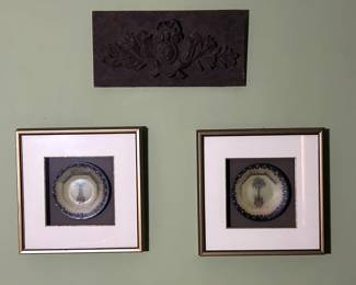 Palmetto plate artwork pair.