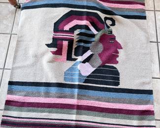 Circa 1960s–1980s
Native American–pictorial woven rug (Yei / Human Figure motif) wall Hanging/ throw