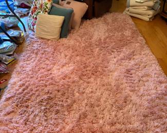 Pink fuzzy carpet