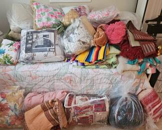 Day bed
Blankets quilts sheets pillows