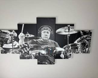 Black and White MultiPanel Neil Pearl Drummer Wall Art Canvas Set
