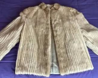 SAGA Corded Mink Fur Jacket Size Large 