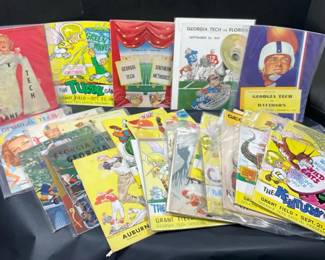 Vintage Georgia Tech Football Program Collection with Illustrated Covers Classic Rivalry Games