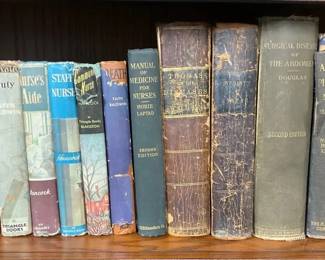 Vintage Nursing Medical Textbooks Roseville Pottery Bookends