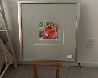 H28 - $30. Original Watercolor of a teapot. Measures 21.5" x 22.5". 