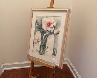 H38 - $35. Original Floral Watercolor. Measures 16" x 20". 