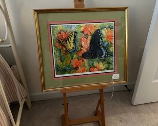 H26 - Marcy Lansman signed & numbered print. Measures 21" x 18" framed. (Hillsborough, NC artist)