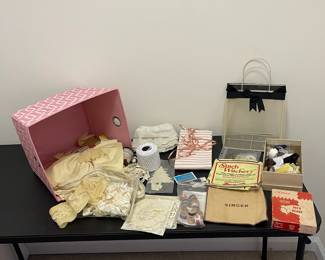 H50 - $35. Vintage Sewing Supplies & Scraps. 