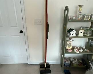 H91 - $35. Folk Art Santa. Measures 16" x 10" x 64" tall. 