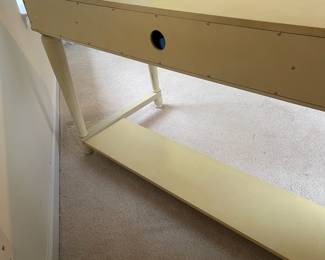 H10 - $60. Office or Sewing Desk. Measures 54" wide x 24" deep x 29" tall. Was used as a sewing table. Center drawer opens for a keyboard. 