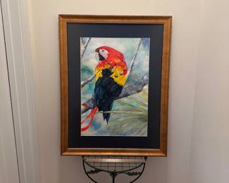 H23 - $75. "Proud Parrot" original watercolor. Measures 23.5" x 30". 