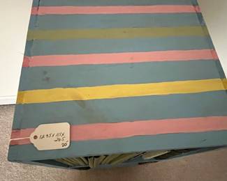 H57 - $20. Painted Shelves / Bookcase. Measures 12.75" x 11.5" deep x 26.5" tall.