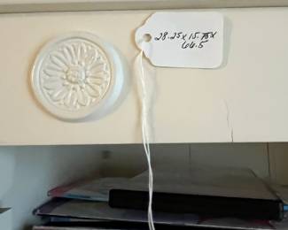 H65 - $75. Simply Shabby Chic Bookcase with adjustable shelves. Measures 28.25" wide x 15.75" deep x 66.5" tall. 