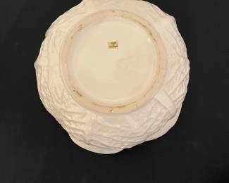 H69 - $30. White Cabbage Tureen with Ladle from Portugal. 