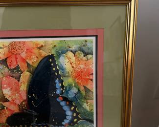 H26 - Marcy Lansman signed & numbered print. Measures 21" x 18" framed. (Hillsborough, NC artist)