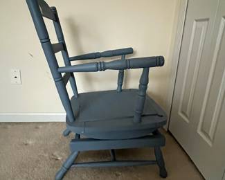 H58 - $35 Each. Small Wooden Rockers painted Blue. Very similar design. 