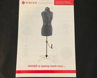 H8 - $80. Singer Adjustable 60" dress form. DF250/251 book included. 