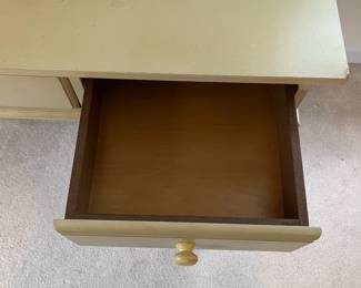 H10 - $60. Office or Sewing Desk. Measures 54" wide x 24" deep x 29" tall. Was used as a sewing table. Center drawer opens for a keyboard. 