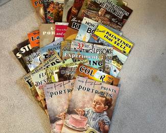 H76 - $60. Lot of 27 Vintage "How to" Painting & Draw Books. Published by Walter T. Foster. 