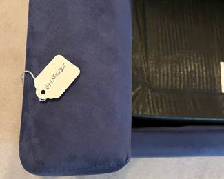 H73 - $500. Blue Microfiber Pull Out Twin Bed from "Overnight Sofa" in Hickory, NC.  Measures 49" x 35" x 26.5". Very clean!