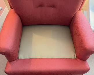 H59 - $60. Very clean vintage chair that Swivels & Rocks! Measures 33.5" wide x 28" deep x 32.5" tall. 