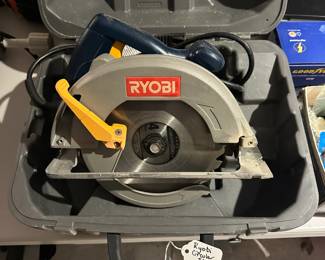 H83 - $20. Corded Ryobi Circular Saw in case. Model CSB121. 