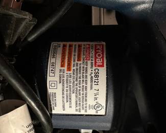 H83 - $20. Corded Ryobi Circular Saw in case. Model CSB121. 