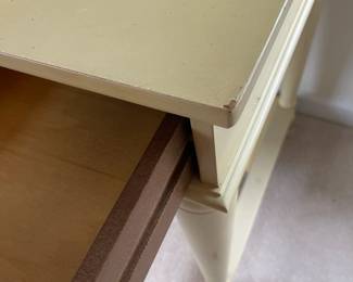 H10 - $60. Office or Sewing Desk. Measures 54" wide x 24" deep x 29" tall. Was used as a sewing table. Center drawer opens for a keyboard. 